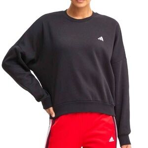 Adidas Women's Black Crewneck Sweatshirt with Logo